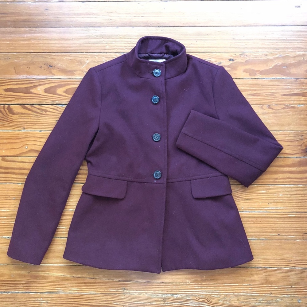 Berry Mock Neck Coat